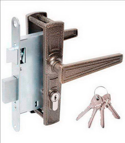 Замок Димитровград врезной "Зенит" ЗВ7.01 (Омега) цилиндров. с руч бронза