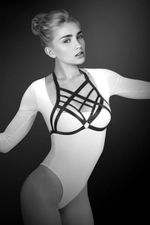 Черная упряжь на грудь Clara (Размер: S-M-L) (Цвет: черный)