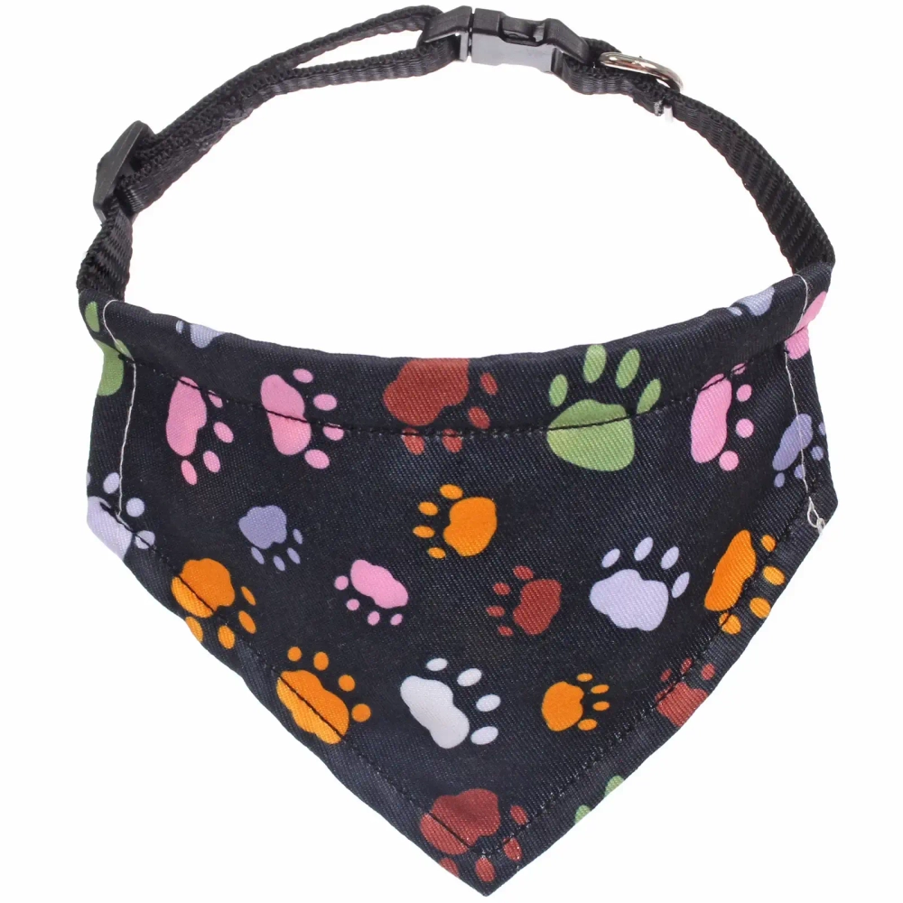 Ошейник с банданой для кошек и собак мелких пород «Стильный БРО», принт лапки, рS, 18,5*12,5см (лейбл)