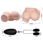 Телесный полуторс с двумя любовными тоннелями и вибрацией (Цвет: телесный)