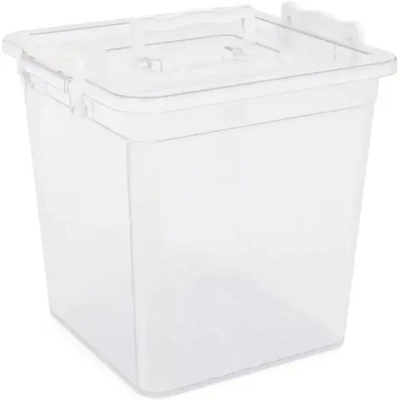 Контейнер 12л квадратный, с ручками, прозрачный