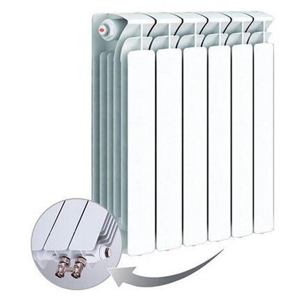 Радиатор биметаллический Rifar Base Ventil 500/8, правое подключение (без H-образного узла)