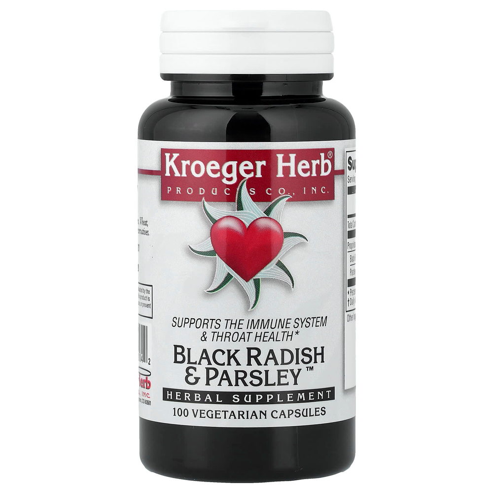 Kroeger Herb Co, Black Radish & Parsley™, 100 вегетарианских капсул