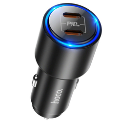 Разделитель автомобильный Hoco NZ3 Clear way 40W dual port PD car charger (2Type-C: 5V &amp; 2.4A 20W/ total output 40W) Черный