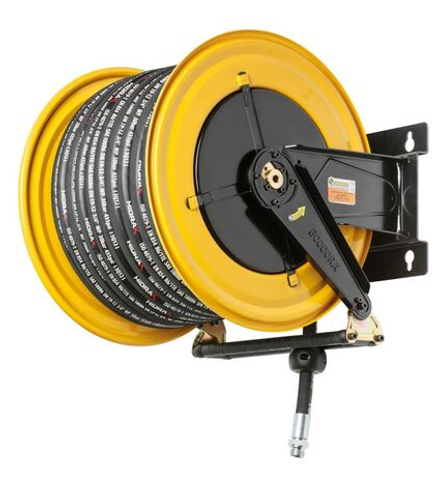 Катушка для раздачи масла 50 бар, шланг 30 м, диаметр 1", неповоротная, ECODORA (Италия)