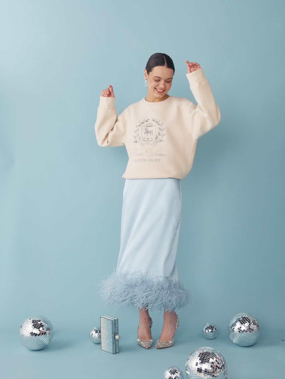 СВИТШОТ UNIVERSITY PASTEL BEIGE