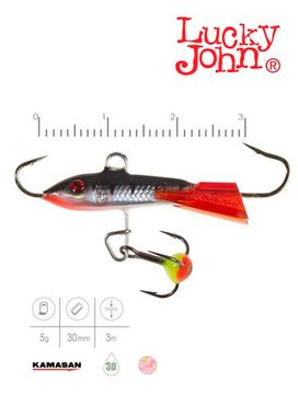 Балансир Lucky John CLASSIC 3 с тр. 30мм/12HRT блистер