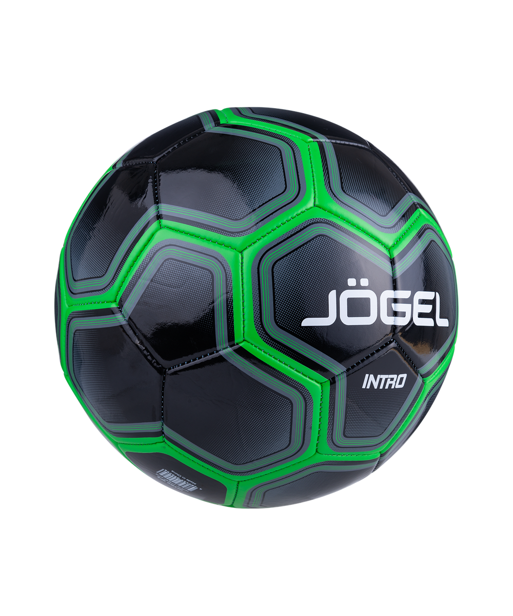 Мяч футбольный Intro №5, черный/зеленый