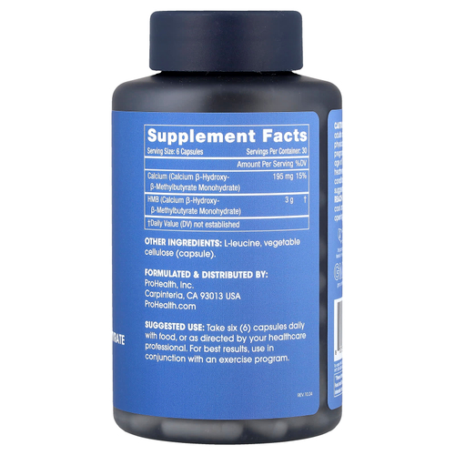 ProHealth Longevity, HMB B-гидрокси-B-метилбутират, 180 капсул