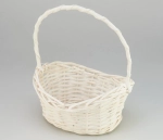 Корзина 28х21х13х32см Ива с ручкой (Белый)