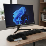 Металлические наручники с черными перьями Adrien Lastic