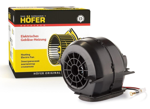 Мотор отопителя ВАЗ 2108 с крыльчаткой в сборе с кожухом Hofer
