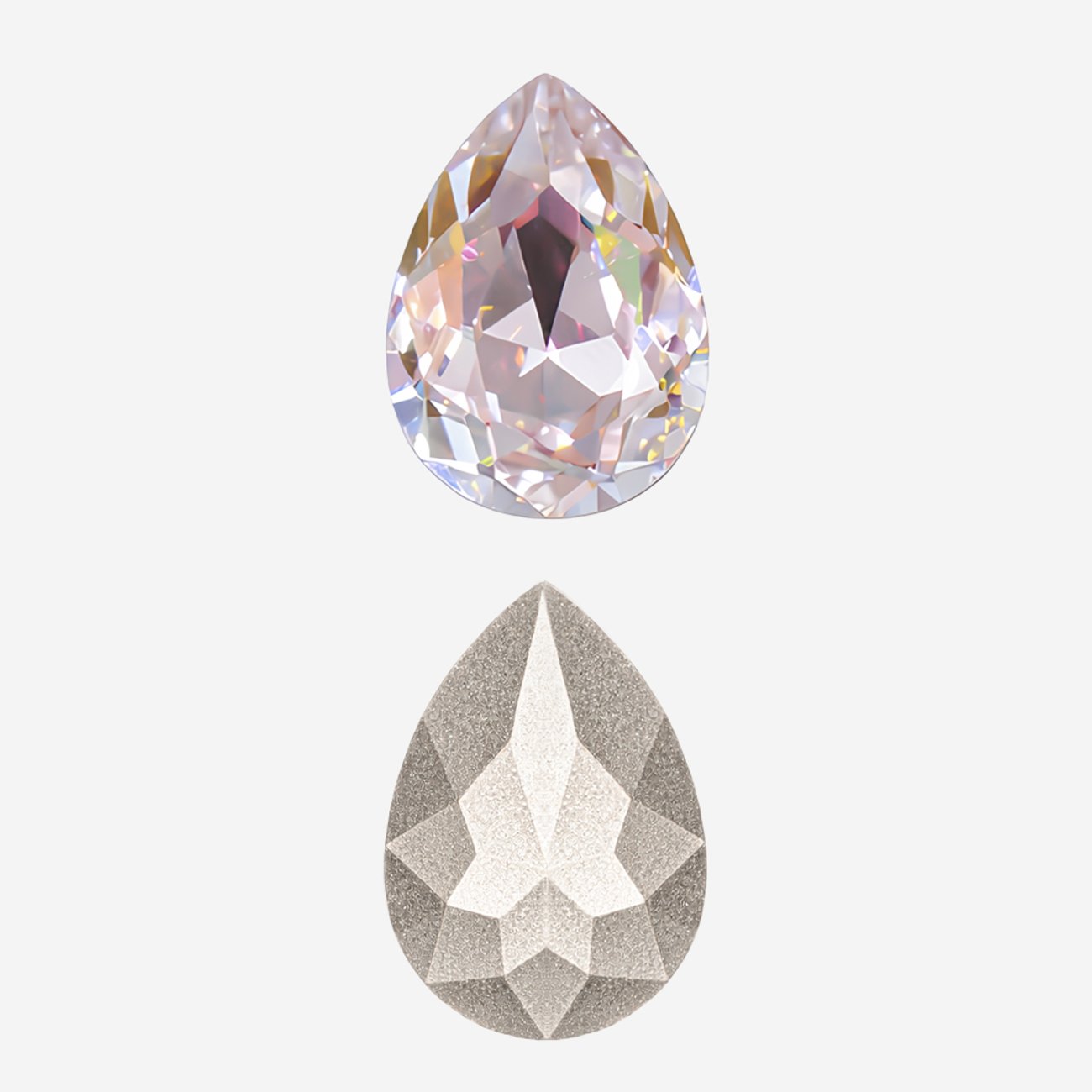 Кристалл Капля (Drop), оттенок "Розовый перламутр"/"Pink Mother of Pearl", 14*10мм
