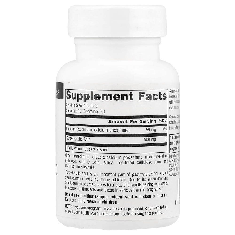 Source Naturals, Athletic Series, трансферуловая кислота, 60 таблеток