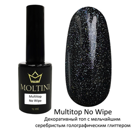 Топ с глиттером без липкого слоя Moltini Multitop No Wipe, 12 ml