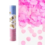 Пневмохлопушка (12/30 см), Гендер Пати, Круги фольга и тишью, Розовый/Золото, 1 шт.