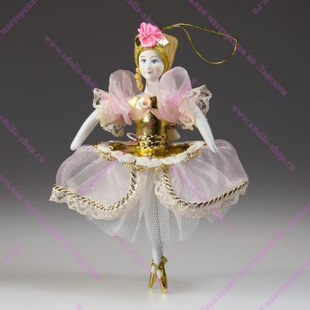 Ёлочная игрушка Балерина в юбочке с фижмами