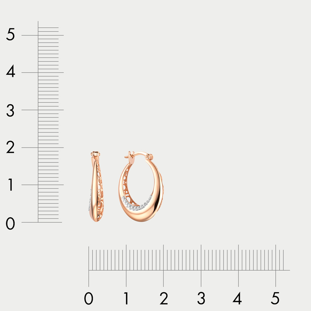 Женские серьги из розового золота 585 пробы с фианитами (арт. 901192-1102)