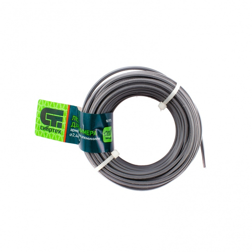 Леска для триммера звезда, армированная алюминием, 2.4 мм х 15 м, Сибртех