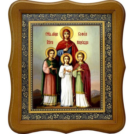 Вера, Надежда, Любовь и мать их София. Икона на холсте.