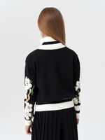 Кардиган для девочки на молнии в школу AT1070 черный