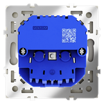 Розетка встраиваемая VOLTUM S70 с заземлением и защитными шторками, 16А, с USB, A+A, (сталь)
