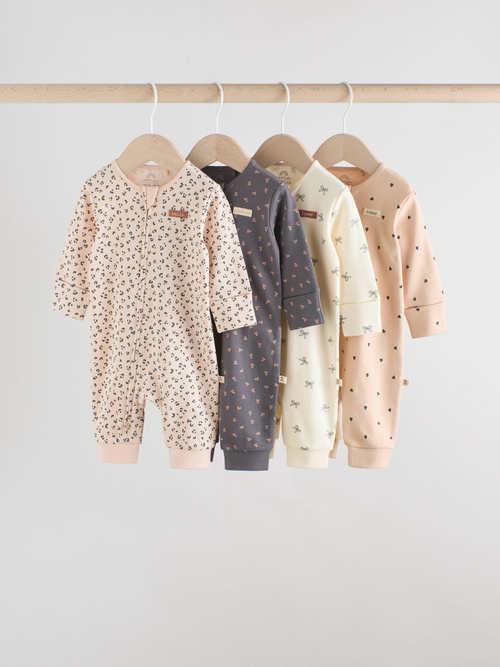 Комбинезон / Cлип для малышей Next F34-049, 4 шт., Бежевый, Серый