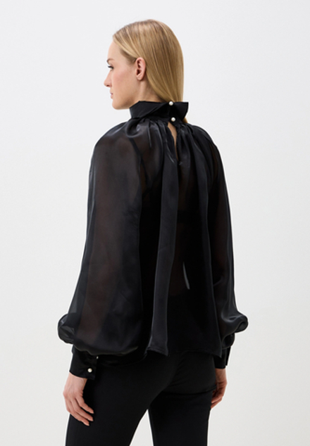 Блуза из органзы, цвет черный
