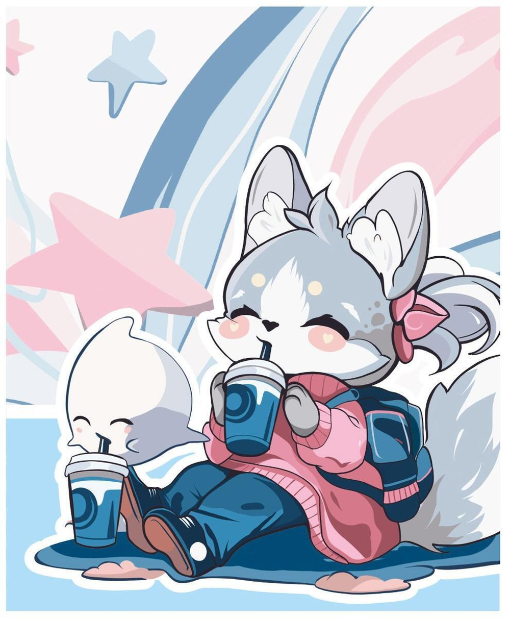 Тетрадь А5 48л клетка на скрепке "Аниме" (ПандаРог)