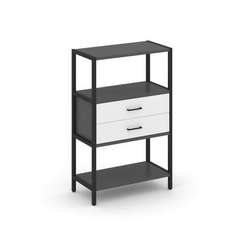 Shelf System Односекционный стеллаж трехярусный с ящиками SN.STM-312 Антрацит/Белый/Металл Черный 81