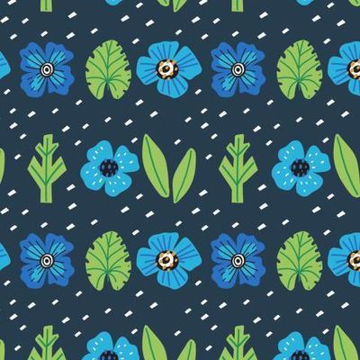 Абстрактный цветы на синем