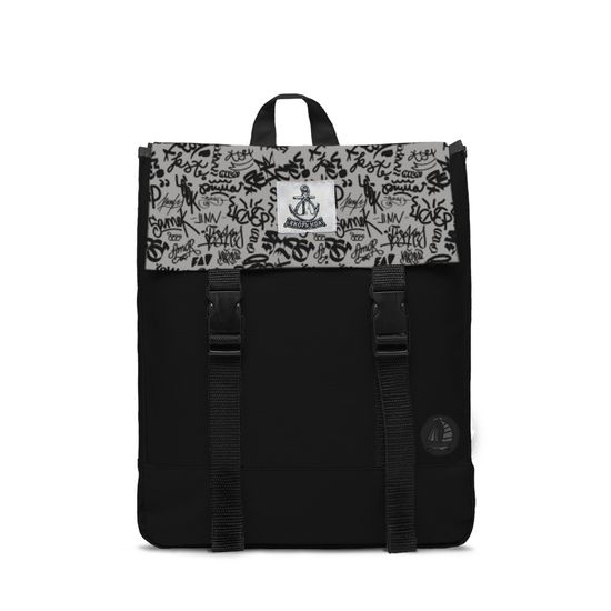 Рюкзак ЯКОРЬ: Капитанский Корвет черный / граффити крышка