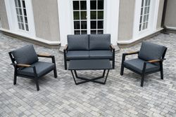 "Орхидея" лаунж-зона 4-местная из алюминия, цвет темно-серый