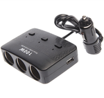 Разветвитель авто Olesson NO.1636 (2USB/3 розетки 100Вт)