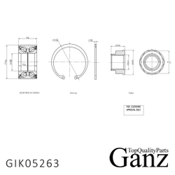 Подшипник ступицы передний Honda CR-V 2.0 02-06/Jazz 1.2/1.4 08 GANZ GIK05263