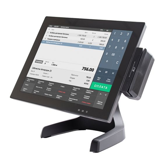 Сенсорный моноблок POScenter POS400 (J4125, P-CAP, RAM 4Gb / SSD 128Gb, MSR), Windows 10 IoT Entry