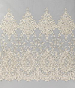 Тюль Legrand Долорес белый с золотом с фигурным краем