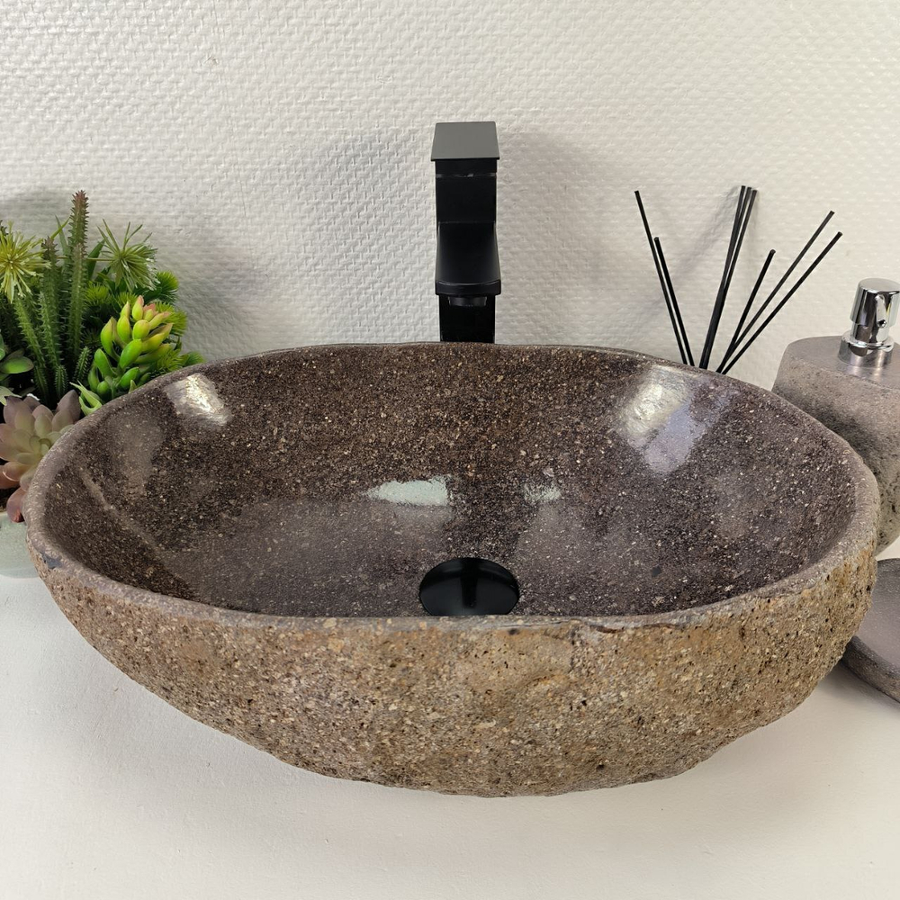 Раковина из речного камня RS-65138 49*33*15 0861