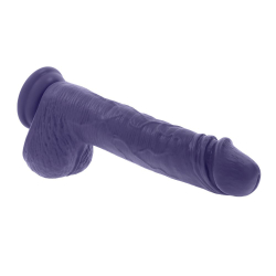 Фиолетовый вибратор на присоске с поступательными движениями Pleasure Rider - 22,2 см.