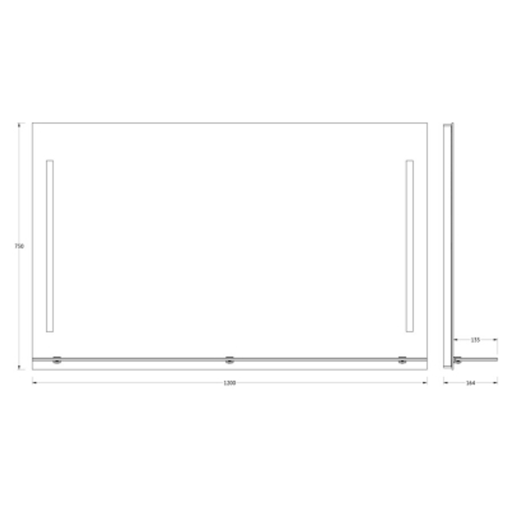 Зеркало Evoform с полочкой 120 см с 2-мя встроенными LED-светильниками 11 W 120x75 см