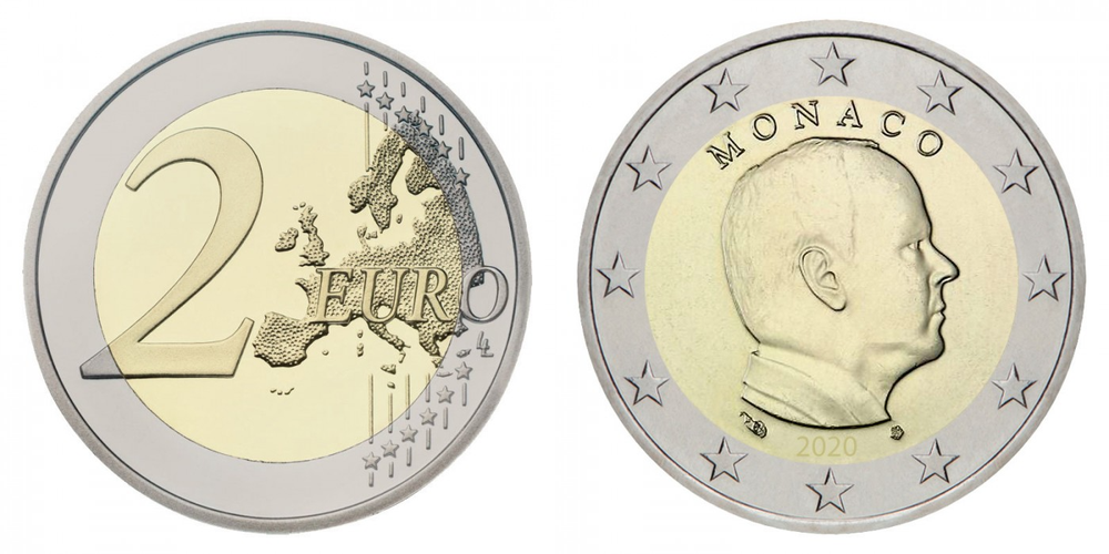 Монако 2 евро, 2009 - 2024 аUNC