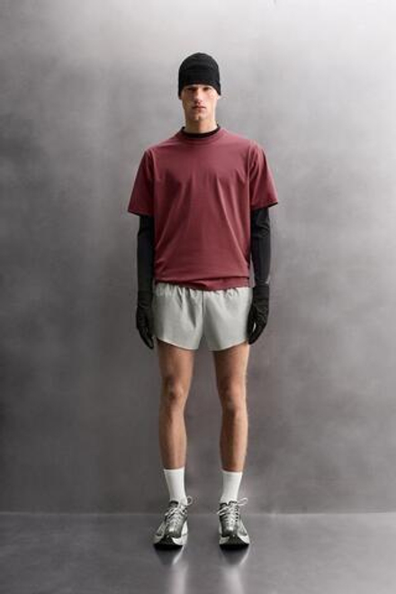 ZARA ЛЕГКИЕ ШОРТЫ ДЛЯ БЕГА 3", ЖЕМЧУЖНО-СЕРЫЙ