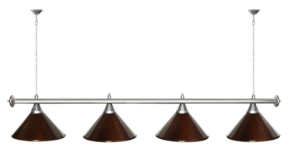 Лампа STARTBILLIARDS 4 пл. (плафоны зеленые,штанга золотая,фурнитура золото)