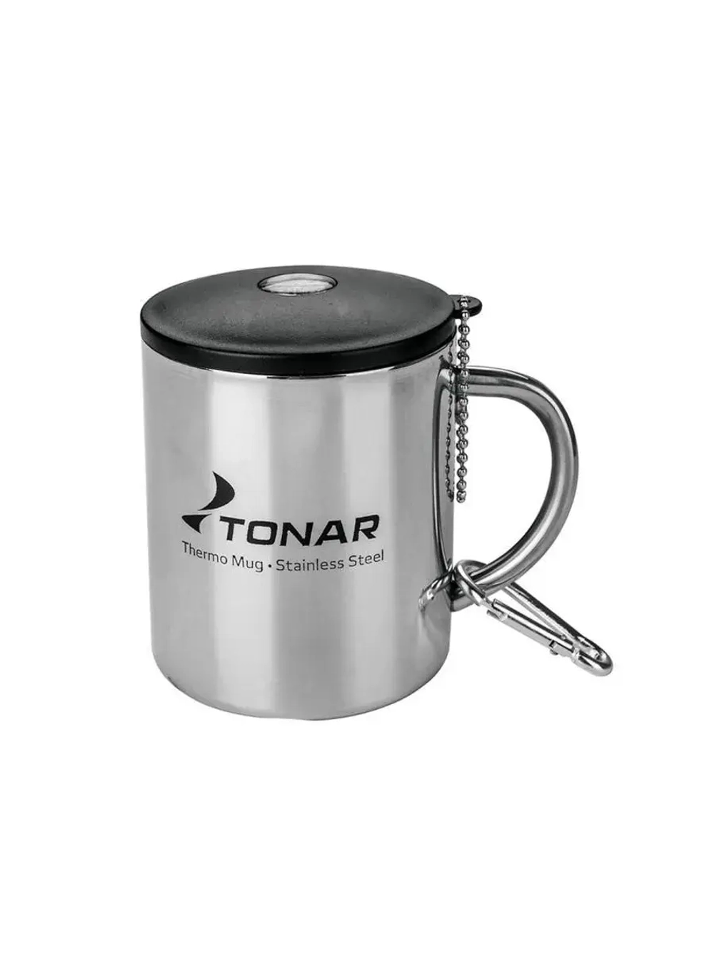 Термокружка 350ML с пл. крышкой+карабин (T.TK-038-350)