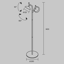 Торшер светодиодный Maytoni   MOD451FL-L16B3K