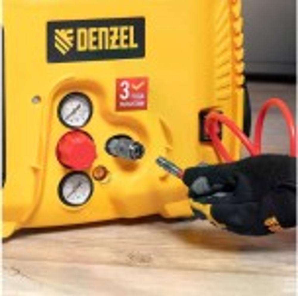 Компрессор поршневой безмасляный DENZEL DL1300 с набором 58011