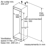 Встраиваемый двухкамерный холодильник Bosch KIN86AF3M8