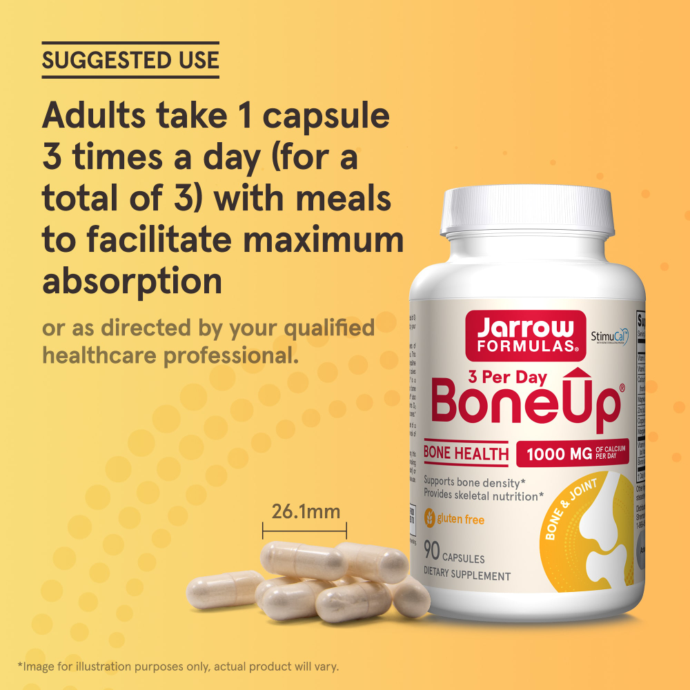 Jarrow Formulas, BoneUp 3 в день, 1000 мг, 90 капсул