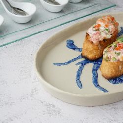 Блюдо овальное 29*18 см h2,5 см Crab Northern Blue Gray Frutti di Mare P.L. [1]