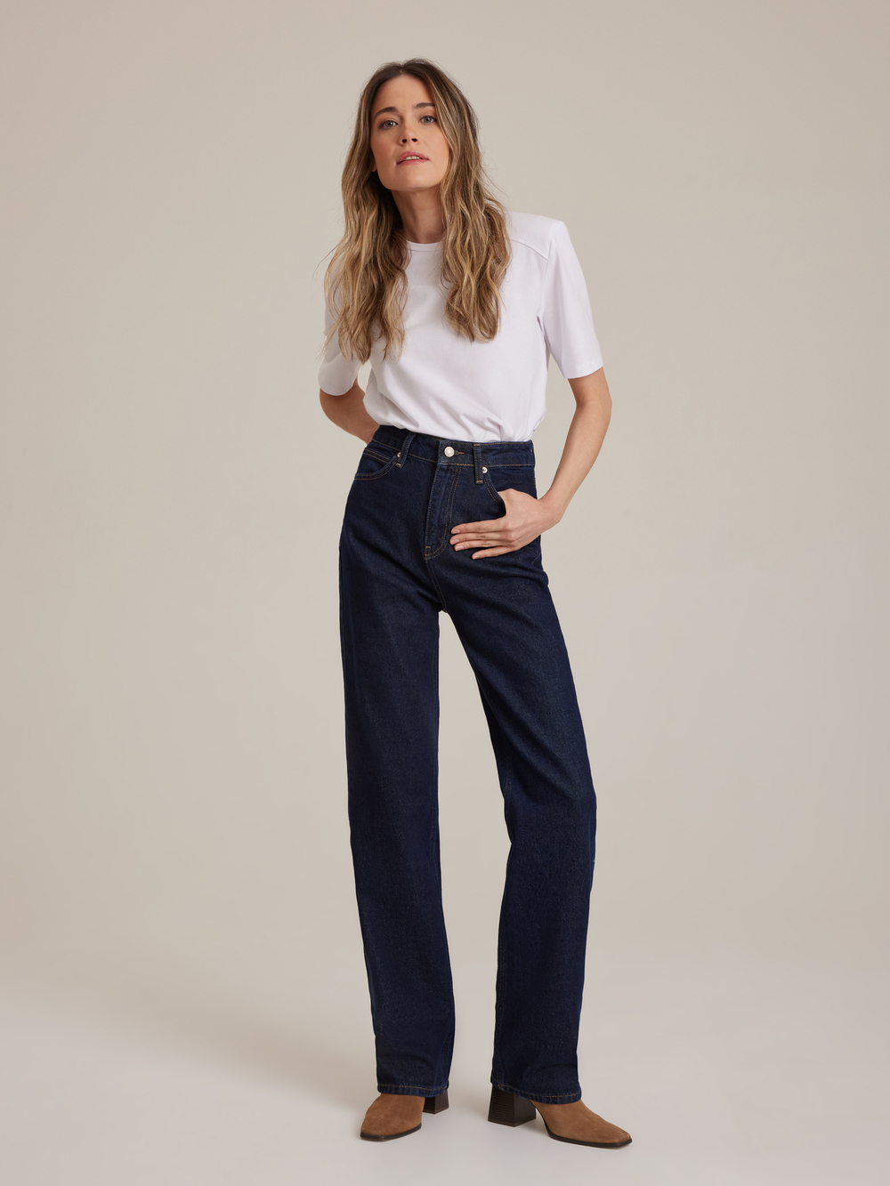 Джинсы прямые синие